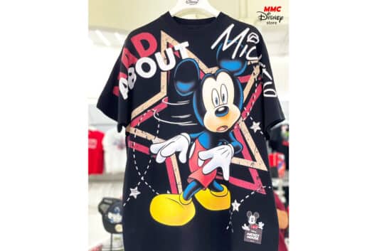Disney Mickey Mouse Overall Print Vintage Tee Black MOP-002