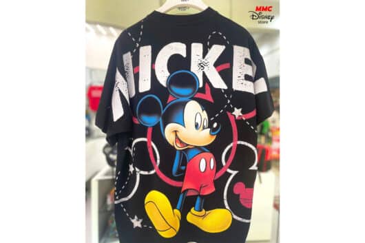 Disney Mickey Mouse Overall Print Vintage Tee Black MOP-002 - Image 2