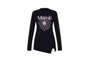 Mardi Mercredi AIRLIFT Side Slit The Flower Long Sleeve Tee Black Pink
