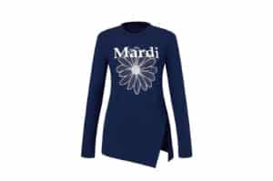 Mardi Mercredi AIRLIFT Side Slit The Flower Long Sleeve Tee Navy Ivory
