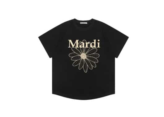 Mardi Mercredi FlowerMardi Cropped Tee Black Ivory