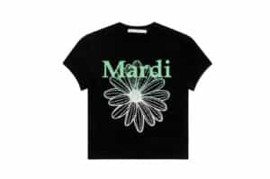 Mardi Mercredi FlowerMardi Cropped Tee Black Mint