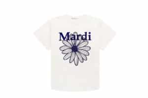 Mardi Mercredi FlowerMardi Cropped Tee Cream Navy