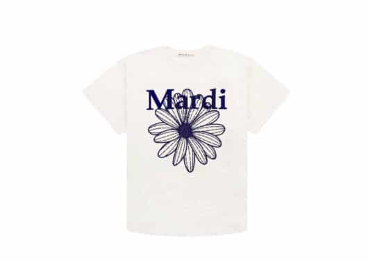 Mardi Mercredi FlowerMardi Cropped Tee Cream Navy