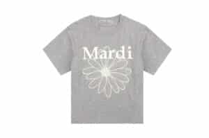 Mardi Mercredi FlowerMardi Cropped Tee Grey Ivory