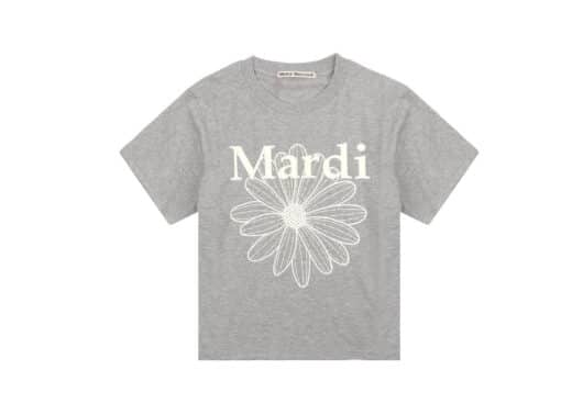 Mardi Mercredi FlowerMardi Cropped Tee Grey Ivory