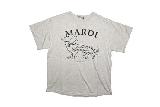 Mardi Mercredi Swing The Tail DDANJI Flower Choker Tee Oatmeal Black