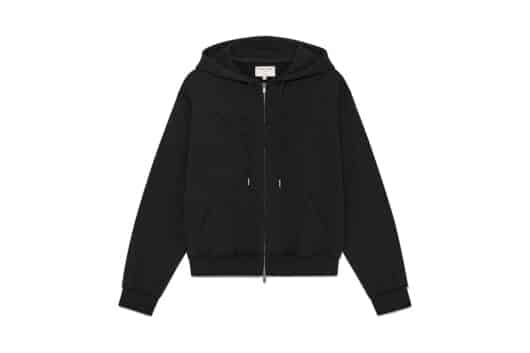 Matin Kim Applique Cutted Logo Zip Up Hoodie Black JP016