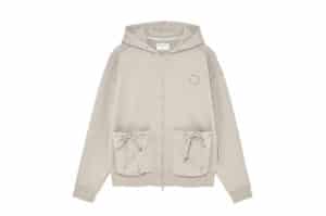 Matin Kim Volume Pocket Zip Up Hoodie Pale Beige JP005