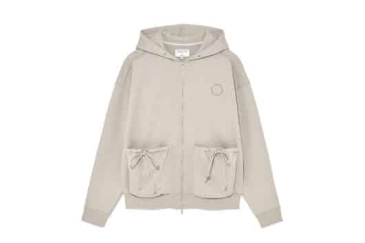 Matin Kim Volume Pocket Zip Up Hoodie Pale Beige JP005