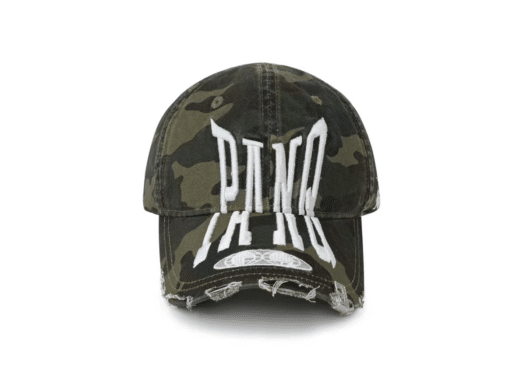 PANQ 2024FW Pin-Attached Destroyed Camo Cap Green