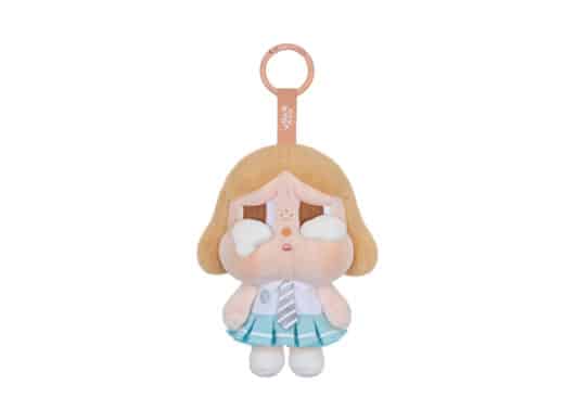 Pop Mart CRYBABY Sunset Concert Series Plush Pendant Beige Blue Front View