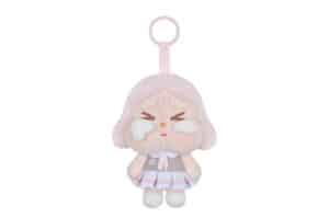 Pop Mart CRYBABY Sunset Concert Series Plush Pendant Pink Grey Front View