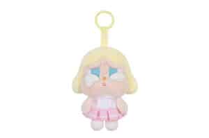 Pop Mart CRYBABY Sunset Concert Series Plush Pendant Pink White Front View
