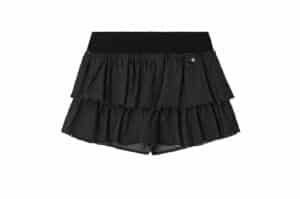 Ronron Cancan Ruffle Banding Denim Pantskirt Black