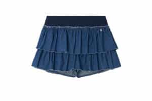 Ronron Cancan Ruffle Banding Denim Pantskirt Blue