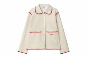 Ronron Contrast Stitch Cotton Jacket Cream Butter