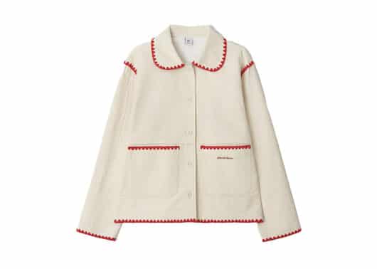 Ronron Contrast Stitch Cotton Jacket Cream Butter