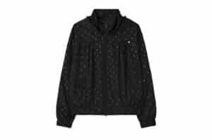 Ronron Dot Pendant Frill Hoodie Wind Jumper Black