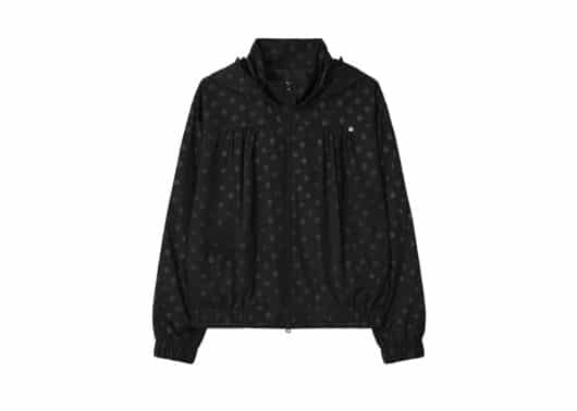 Ronron Dot Pendant Frill Hoodie Wind Jumper Black