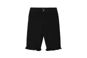 Ronron Frill Short Biker Pants Black