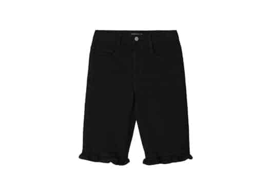 Ronron Frill Short Biker Pants Black