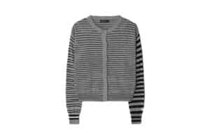 Ronron Stripe Harmony Knit Cardigan Black Grey