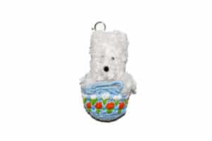 SFSG Basket Mini Scribble Puppy Key Chain White SFG5BAC071