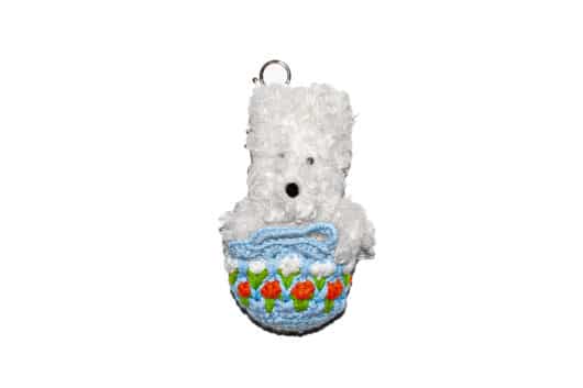 SFSG Basket Mini Scribble Puppy Key Chain White SFG5BAC071