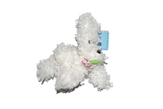 SFSG Hold Pink Flower Puppy Key Chain White SFG5BAC025