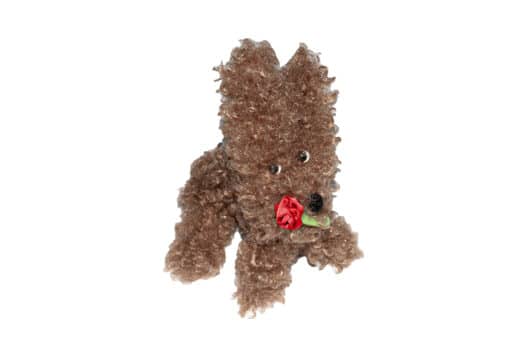 SFSG Hold Red Flower Puppy Key Chain Brown SFG5BAC026