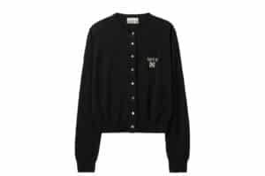 Satur Basic Crew Neck Fine Cardigan Black (W)