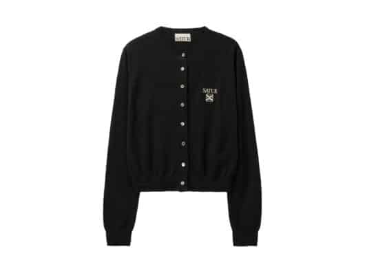 Satur Basic Crew Neck Fine Cardigan Black (W)