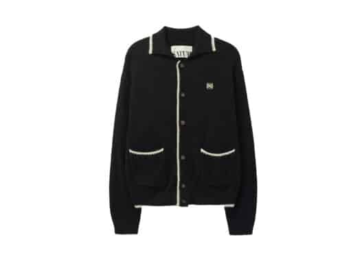 Satur Bluff Raccoon Collar Knit Cardigan Black (W)