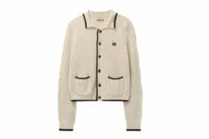 Satur Bluff Raccoon Collar Knit Cardigan Cream (W)
