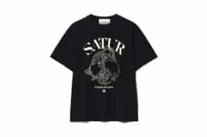 Satur Capri Citron Drawing Summer Graphic Tee Classic Black (W)