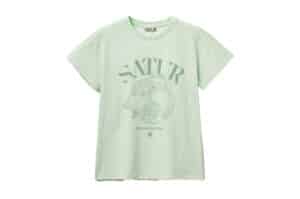 Satur Capri Citron Drawing Summer Graphic Tee Light Green (W)