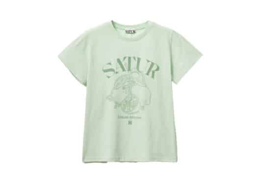 Satur Capri Citron Drawing Summer Graphic Tee Light Green (W)