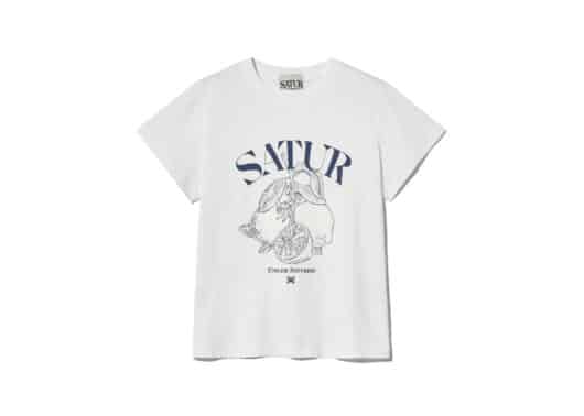 Satur Capri Citron Drawing Summer Graphic Tee Resort Ivory (W)