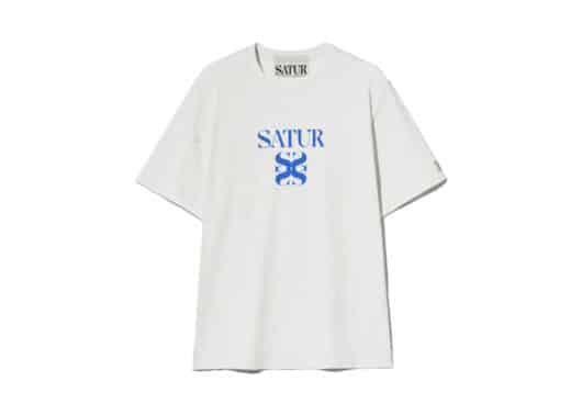 Satur Classic Logo Tee White Blue (W)