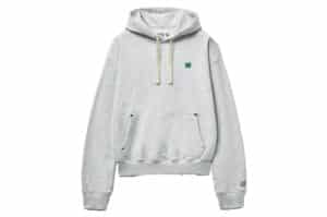 Satur Classic Small Logo Rivet Hoodie Melange White (W)