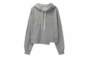 Satur Dublin Crop Hood Tee Melange Gray (W)