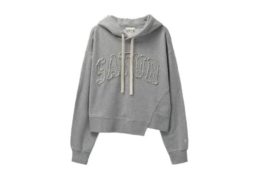 Satur Dublin Crop Hood Tee Melange Gray (W)
