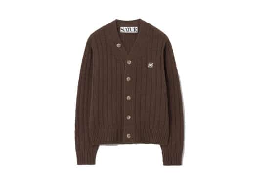 Satur Faro Over Size Boucle Cardigan Heritage Brown (W)