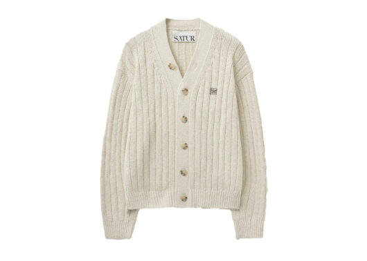 Satur Faro Over Size Boucle Cardigan Lucent Ivory (W)