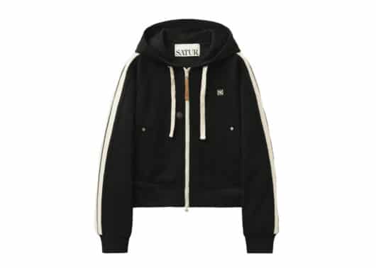 Satur Lawton Loose Fit Hood Zip-up Caviar Black (W)