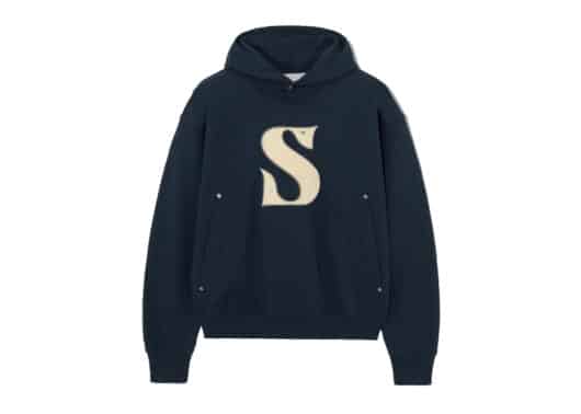Satur Rivet Applique Pocket Logo Hoodie Classic Navy