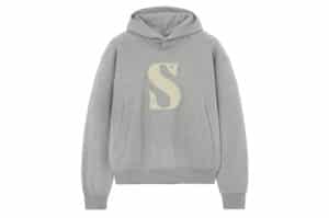 Satur Rivet Applique Pocket Logo Hoodie Melange Gray