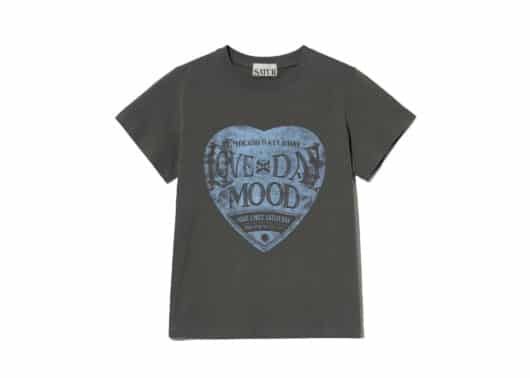 Satur Saturday Retro Mood Graphic Tee Charcoal Blue (W)
