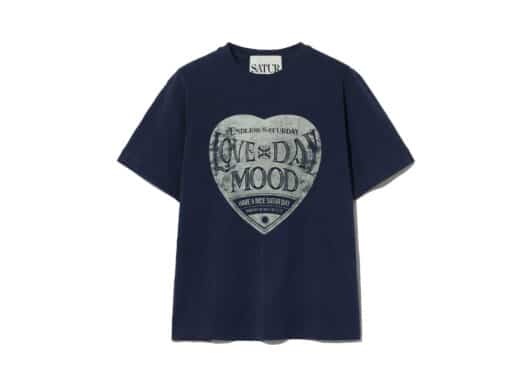 Satur Saturday Retro Mood Graphic Tee Navy Cream (W)